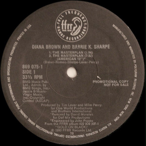 Brown, Diana And Barrie K. Sharpe - The Masterplan (VG+) (Vinyl LP)