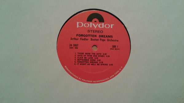 Fiedler, Arthur - Boston Pops Orchestra - Forgotten Dreams (VG+) (Vinyl LP)