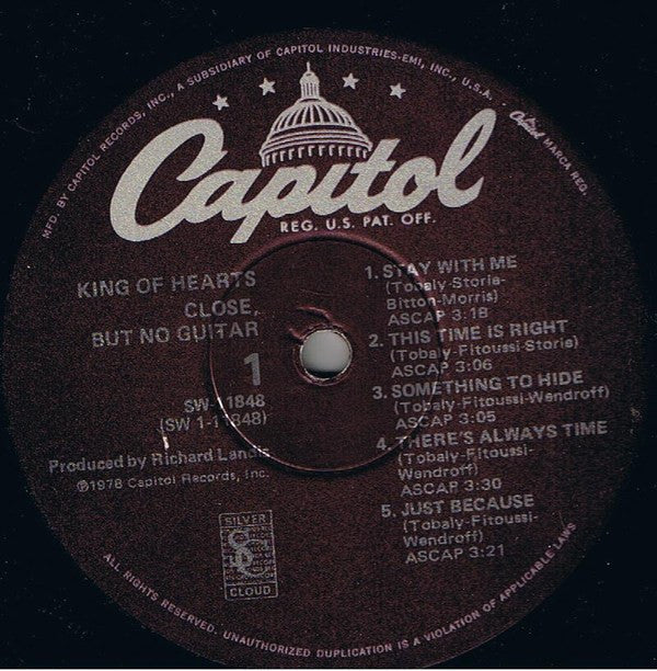 King Of Hearts - Close, But No Guitar (VG) (Vinyl LP)