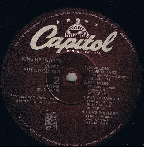 King Of Hearts - Close, But No Guitar (VG) (Vinyl LP)