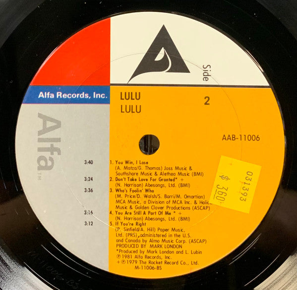 Lulu - Lulu (VG) (Vinyl LP)