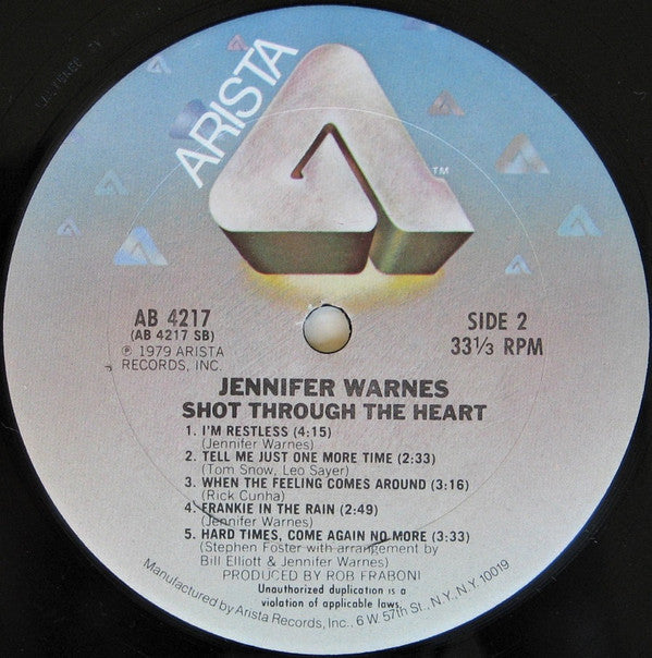 Warnes, Jennifer - Shot Through The Heart (VG) (Vinyl LP)