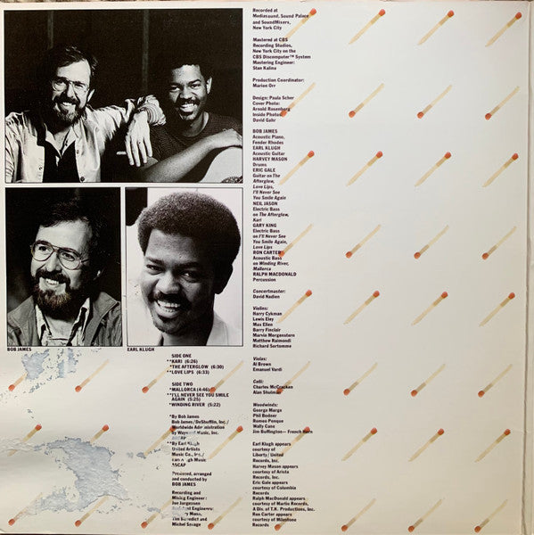 James, Bob & Earl Klugh - One On One (VG+) (Vinyl LP)