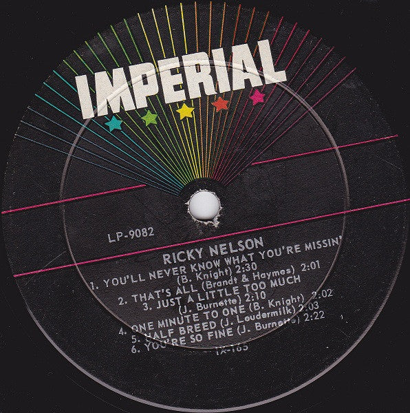Nelson, Ricky  - Songs By Ricky (VG+) (Vinyl LP)