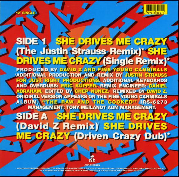 Fine Young Cannibals - She Drives Me Crazy (VG+) (Vinyl LP)