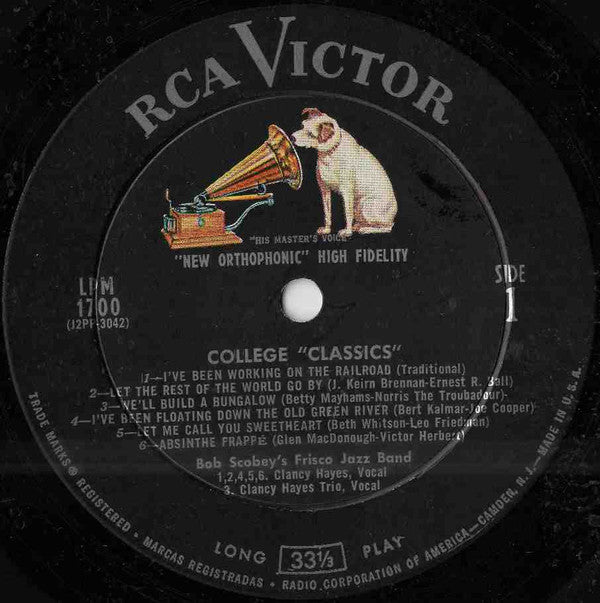 Scobey's, Bob Frisco Band With Clancy Hayes - College Classics (VG) (Vinyl LP)