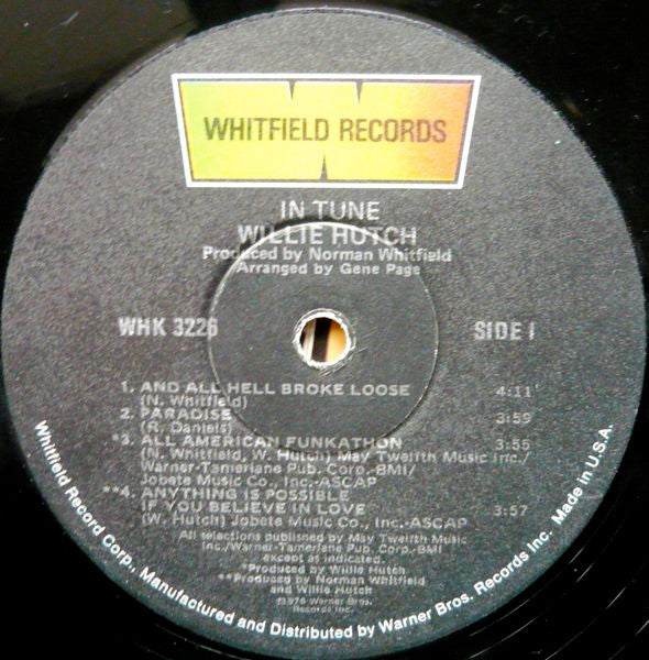 Hutch, Willie - In Tune (VG+) (Vinyl LP)