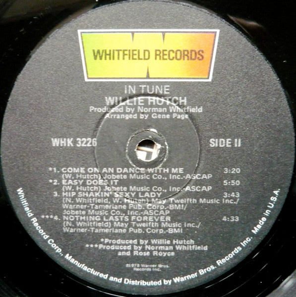 Hutch, Willie - In Tune (VG+) (Vinyl LP)