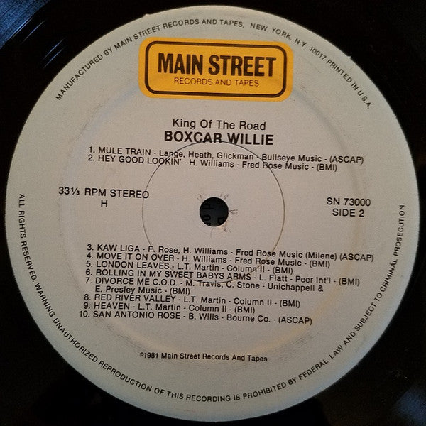 Boxcar Willie - King Of The Road 20 Great Tracks (Vinyl, NM or M-) (Vinyl LP)