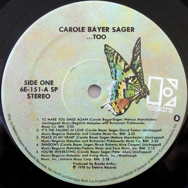 Bayer Sager, Carole - ...Too (VG+) (Vinyl LP)