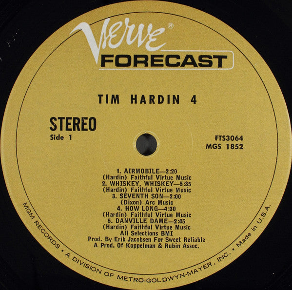 Hardin, Tim - Tim Hardin 4 (VG+) (Vinyl LP)