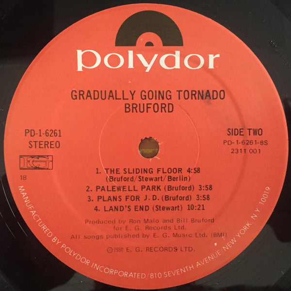 Bruford - Gradually Going Tornado (VG+) (Vinyl LP)