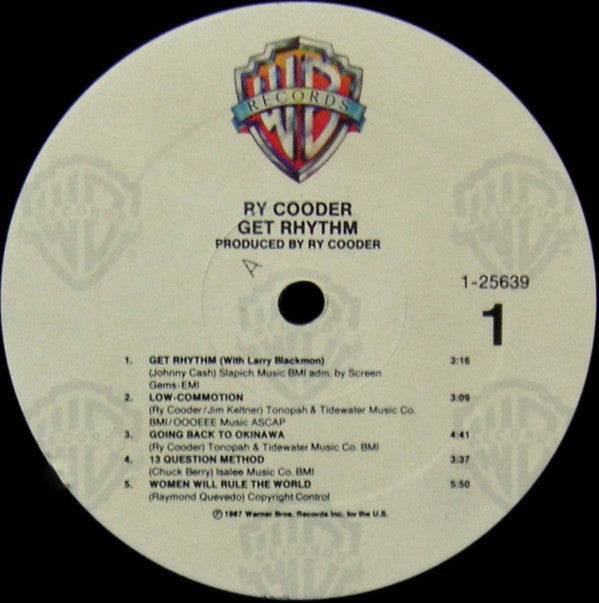 Cooder, Ry - Get Rhythm (VG) (Vinyl LP)