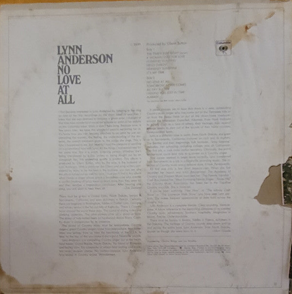 Anderson, Lynn - No Love At All (VG+) (Vinyl LP)