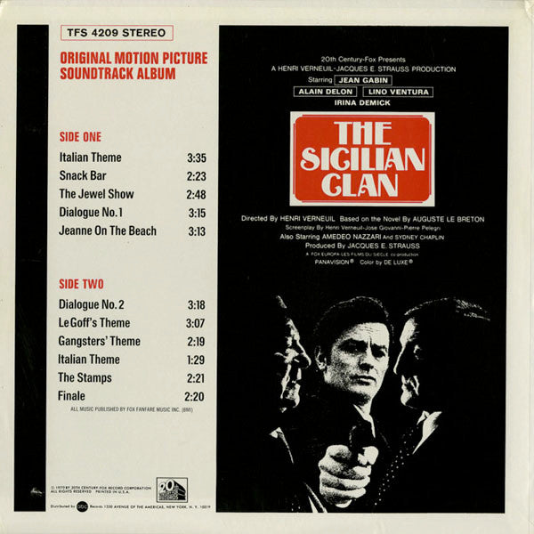 The Sicilian Clan (Original Motion Picture Soundtrack Album) - Morricone, Ennio (VG+) (Vinyl LP)