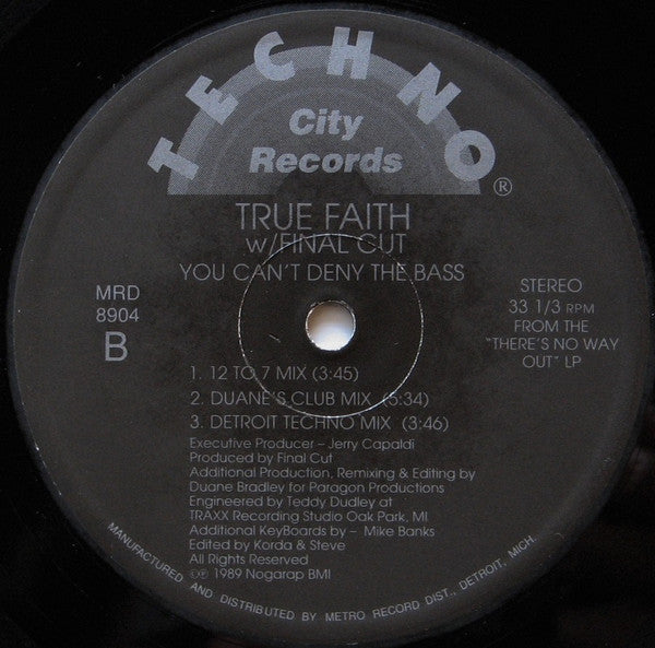 True Faith W/ Final Cut - You Can't Deny The Bass (VG+) (Vinyl LP)