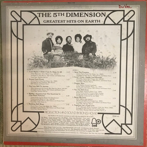 5th Dimension - Greatest Hits On Earth (Vinyl, VG+) (Vinyl LP)
