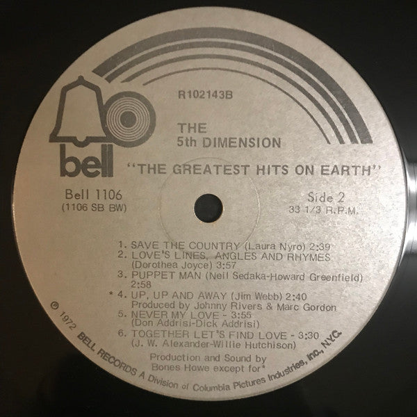 5th Dimension - Greatest Hits On Earth (Vinyl, VG+) (Vinyl LP)