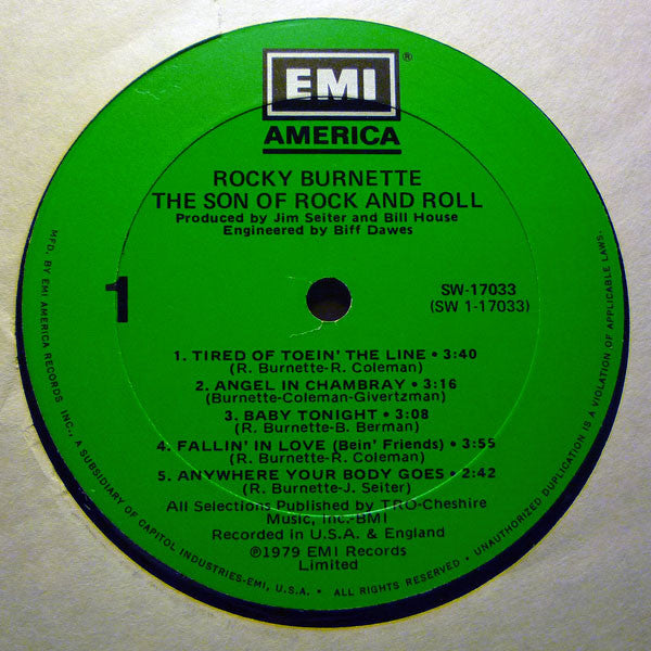 Burnette, Rocky - The Son Of Rock And Roll (VG+) (Vinyl LP)