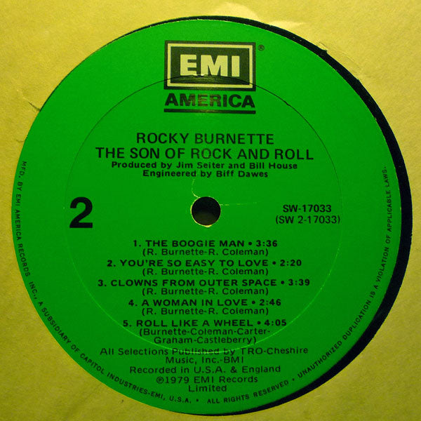 Burnette, Rocky - The Son Of Rock And Roll (VG+) (Vinyl LP)