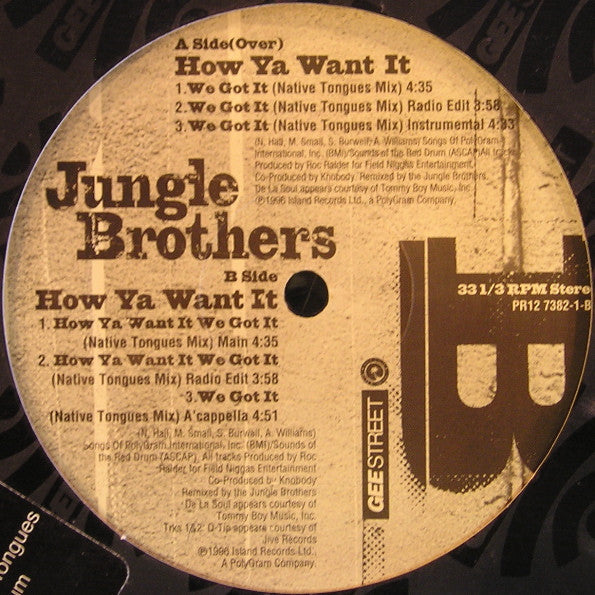 Jungle Brothers - How Ya Want It (VG) (Vinyl LP)