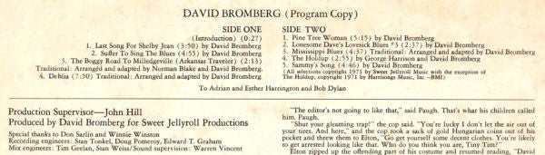 Bromberg, David - David Bromberg (Vinyl, VG+) (Vinyl LP)