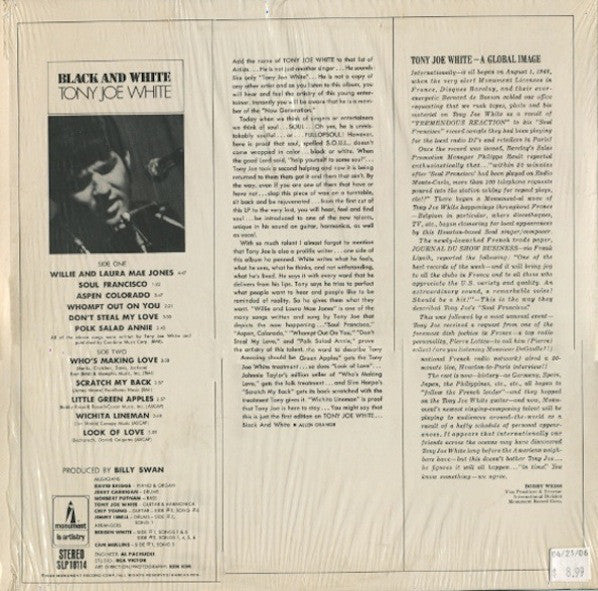 White, Tony Joe - Black And White (VG) (Vinyl LP)