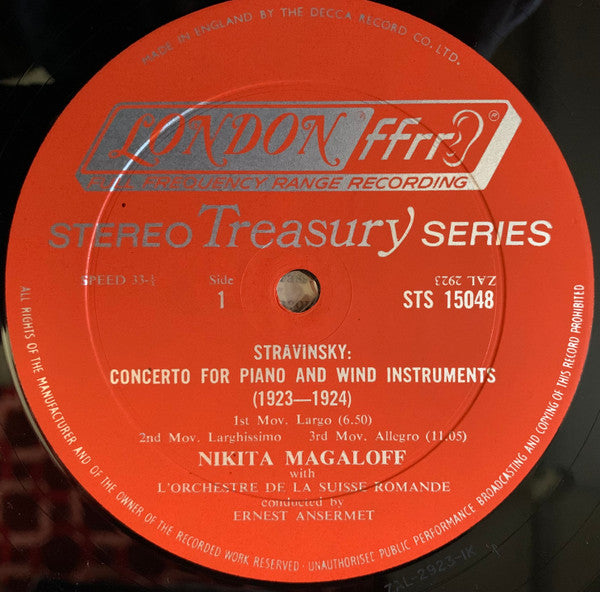 Stravinsky - L'Orchestre De La Suisse Romande  Magaloff Ansermet - Concerto For Piano And Wind Instruments / Capriccio For Piano And Orchestra (Vinyl, VG) (Vinyl LP)