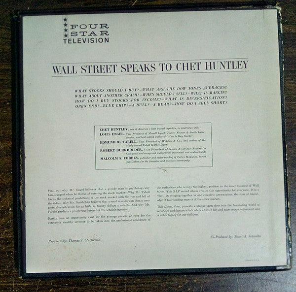 Huntley, Chet - Wall Street Speaks To Chet Huntley (VG+) (Vinyl LP)
