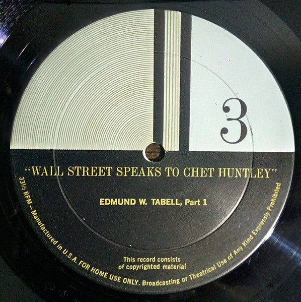 Huntley, Chet - Wall Street Speaks To Chet Huntley (VG+) (Vinyl LP)