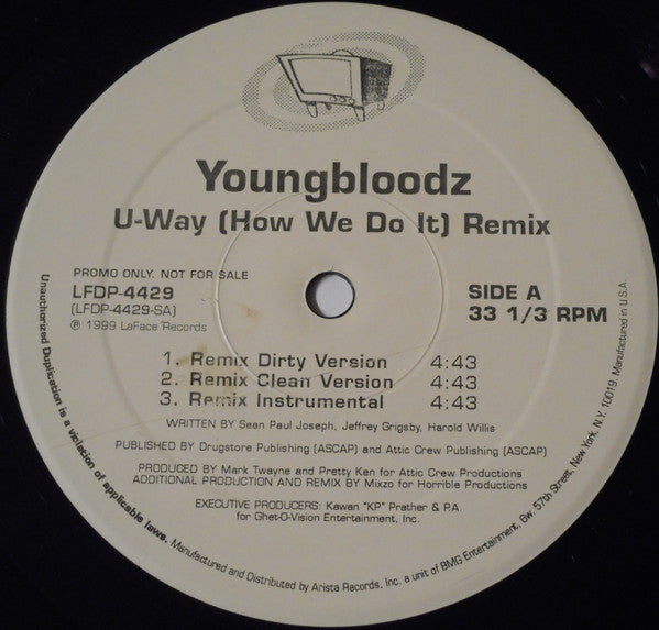YoungBloodZ - U-Way (How We Do It) (Remix) (VG+) (Vinyl LP)