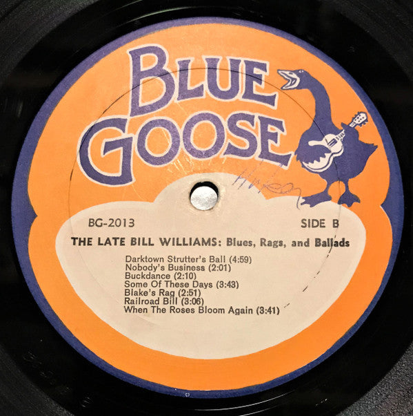 Williams, Late Bill - Blues, Rags, And Ballads (Vinyl, VG) (Vinyl LP)