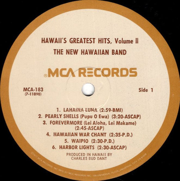 New Hawaiian Band - Hawaii's Greatest Hits Vol. 2 (VG+) (Vinyl LP)