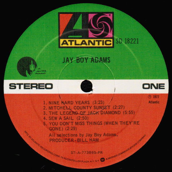 Adams, Jay Boy - Jay Boy Adams (VG+) (Vinyl LP)