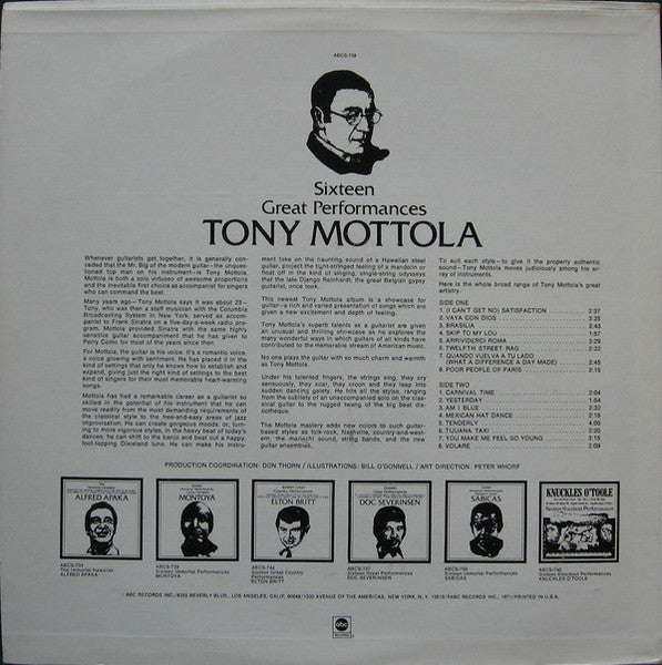 Mottola, Tony - Sixteen Great Performances (VG+) (Vinyl LP)