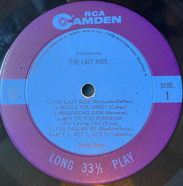 Snow, Hank - The Last Ride (VG+) (Vinyl LP)