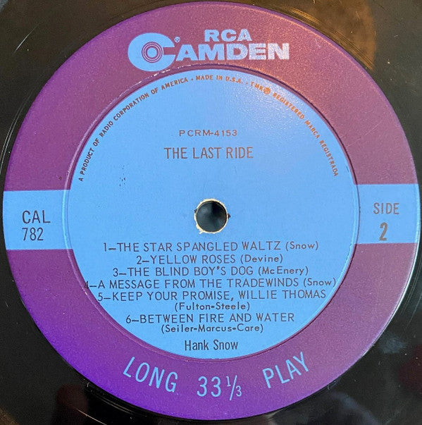 Snow, Hank - The Last Ride (VG+) (Vinyl LP)