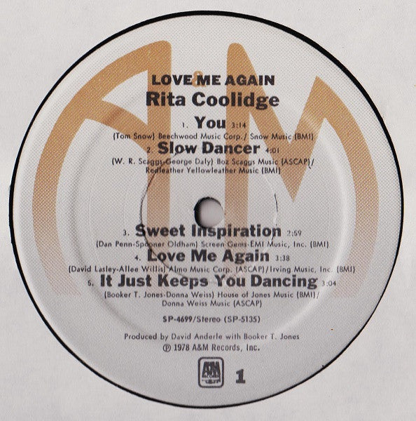 Coolidge, Rita - Love Me Again (VG+) (Vinyl LP)