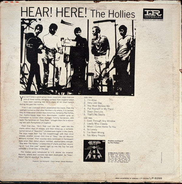 Hollies - Hear! Here! (G) (Vinyl LP)