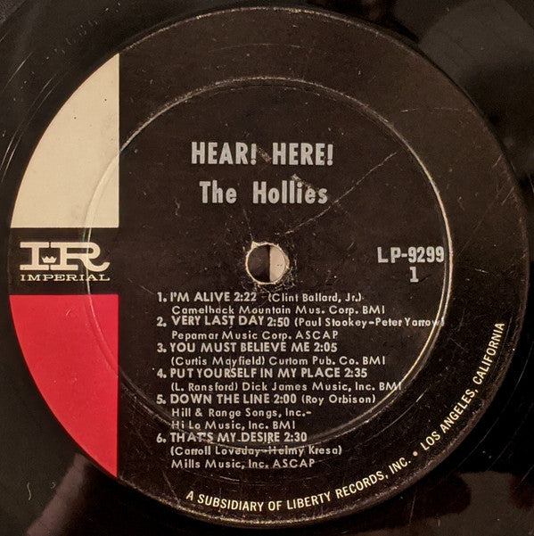Hollies - Hear! Here! (G) (Vinyl LP)