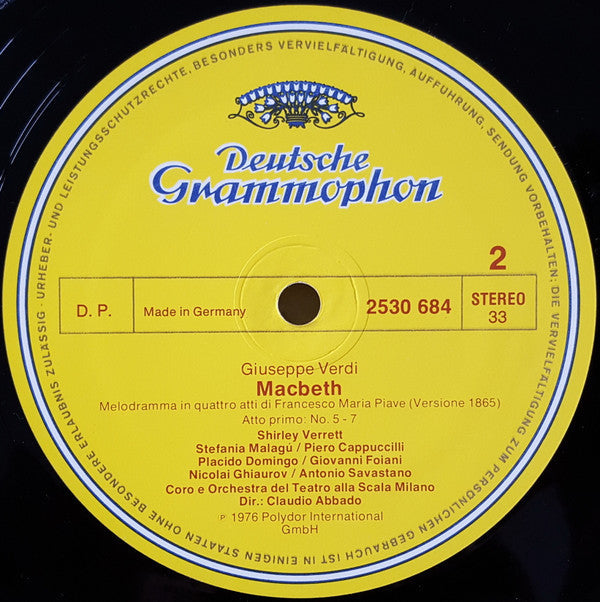 Verdi - Shirley Verrett, Piero Cappuccilli, Placido Domingo, Nicolai Ghiaurov, Coro E Orchestra Del Teatro Alla Scala, Claudio Abbado - Macbeth (NM or M-) (Vinyl LP)
