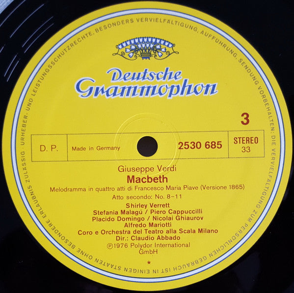 Verdi - Shirley Verrett, Piero Cappuccilli, Placido Domingo, Nicolai Ghiaurov, Coro E Orchestra Del Teatro Alla Scala, Claudio Abbado - Macbeth (NM or M-) (Vinyl LP)