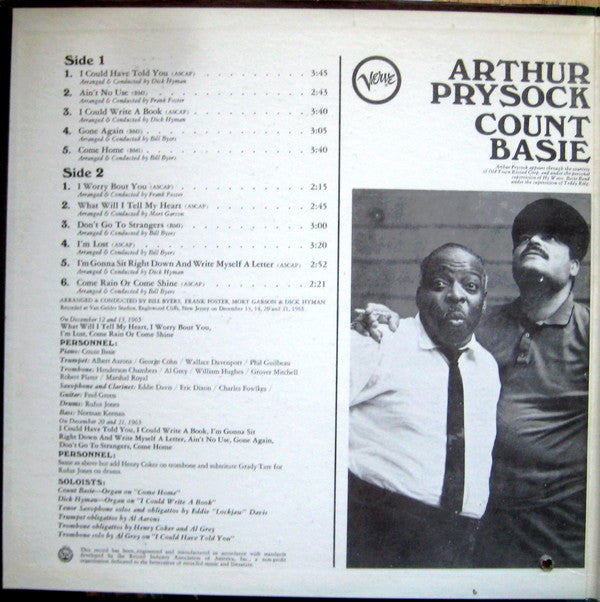 Prysock, Arthur / Count Basie - Arthur Prysock / Count Basie (Vinyl, VG+) (Vinyl LP)