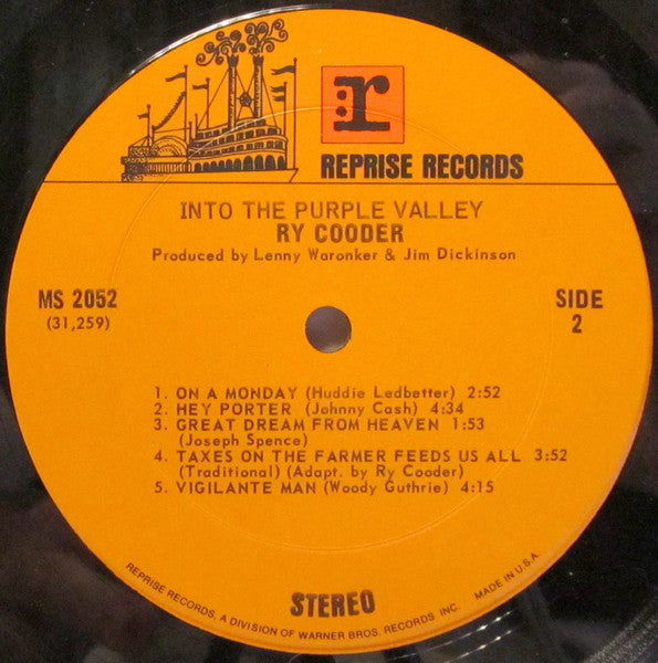 Cooder, Ry - Into The Purple Valley (VG+) (Vinyl LP)
