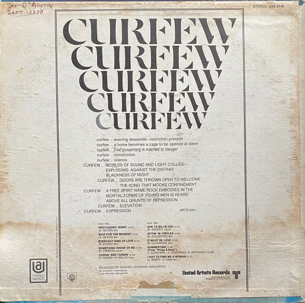 Curfew - Let There Be Dark; And There Was Dark (Vinyl, VG+) (Vinyl LP)