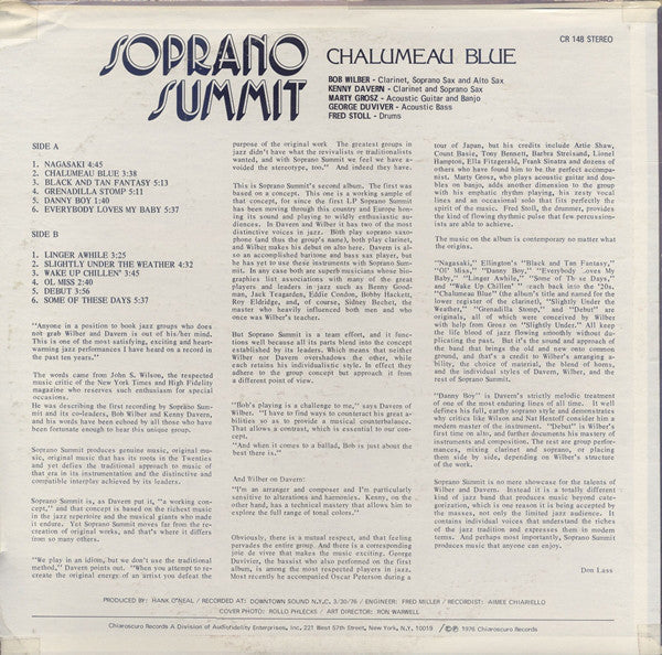 Soprano Summit - Chalumeau Blue (VG+) (Vinyl LP)
