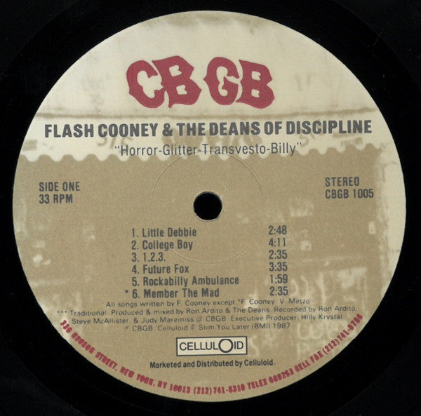Cooney, Flash  & The Deans Of Discipline - Horror-Glitter-Transvesto-Billy (M) (Vinyl LP)