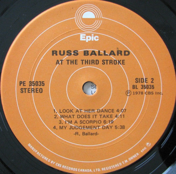 Ballard, Russ - At The Third Stroke (VG+) (Vinyl LP)