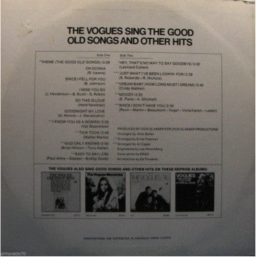 Vogues - Sing The Good Old Songs And Other Hits (NM or M-) (Vinyl LP)