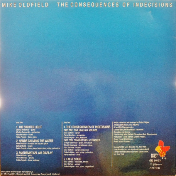Oldfield, Mike - The Consequences Of Indecisions (NM or M-) (Vinyl LP)